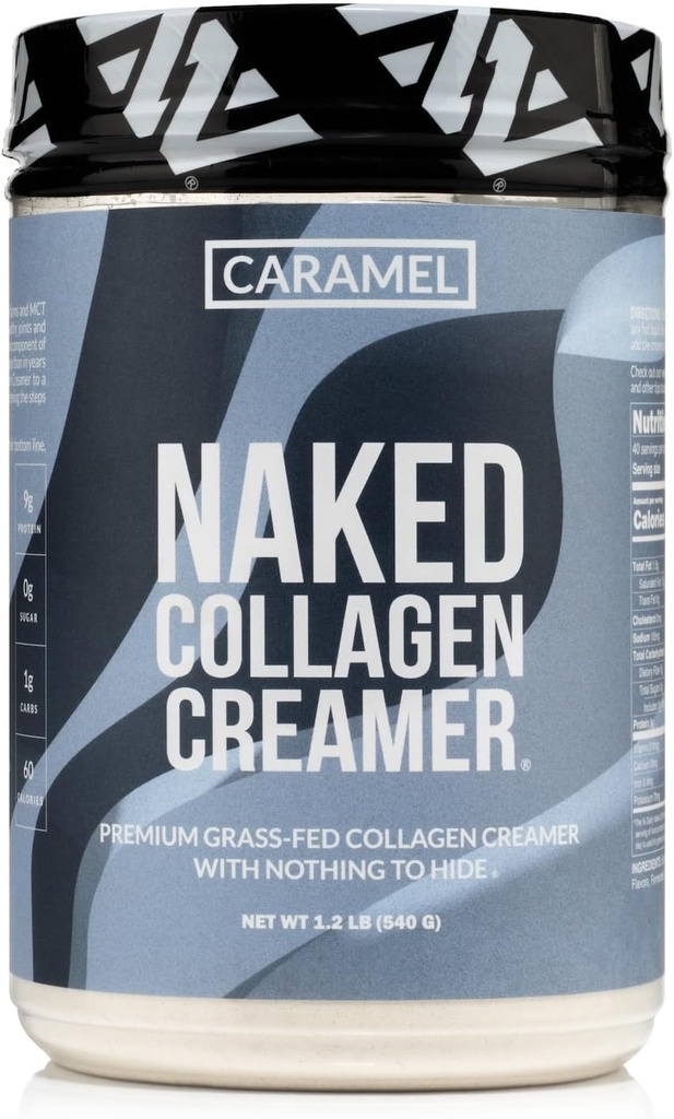 Nøgen Collagen Coffee Creamer - Caramel Collagen Creamer til kaffe - Dairy- Free, Gluten- Free, GMO- Free - Support Hår, Hud og negle - 40 Servere