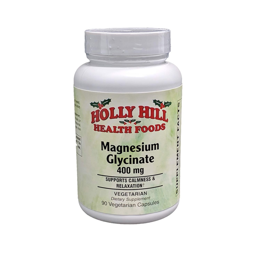Holly Hill Health Foods Magnesium Glycinate 400mg, 90 Vegetariske Kapsler