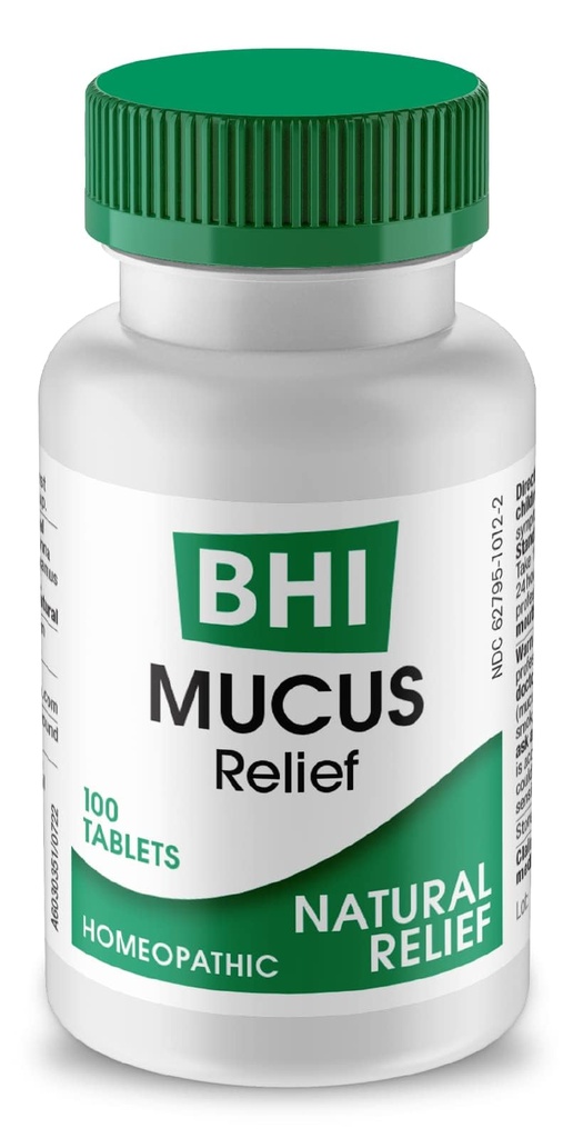 MediNatura BHI Mucus Relief - Natural Mucus-Relief Tablets to Relieve Coughing & Nasal Congestion - Fast-Acting & Chewable - Plant-Based - Easy-to-Use - 100 Count