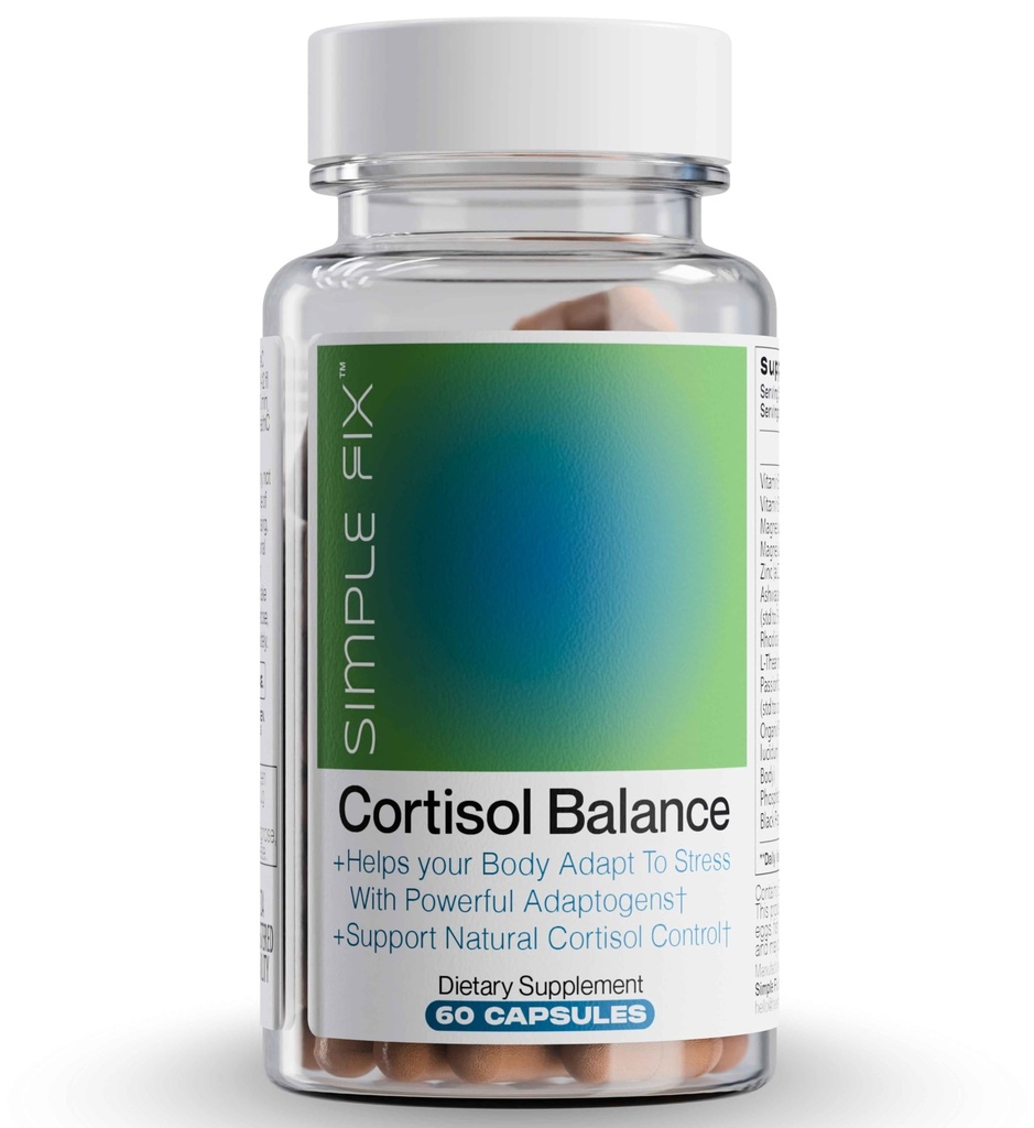 Cortisol Balance Supplement – Supports Stress, Focus & Daily Energy – with Ashwagandha, Rhodiola Rosea, L-Theanine, Magnesium, Zinc & B6 – Adaptogen Formula – Vegan Capsules