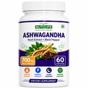 Ashwagandha Capsules 700mg with Root Extract & Black Pepper | 60 Veg Capsules | Stress Relief, Energy Support, Sleep & Immune Support