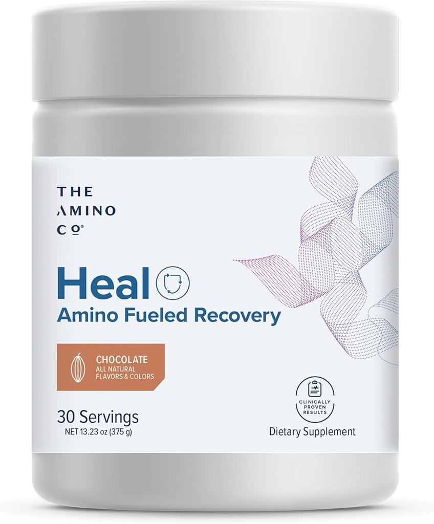 The Amino Co. - Heal - Post Workout Recovery Drikke med Pure Eaa Aminosyre Formel - Creatin monohydrat pulver til effektiv muskel reparation, Vegan, og Keto-venligt med chokolade flavor - 13.23oz.
