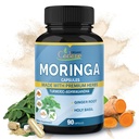 Cadane Moringa Extract Capsules, 3 Months Supply with Ashwagandha, Tulsi, Ginger, Turmeric - Energy Support, Immune System - 90 Capsules