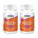 Now Foods High Potency Vitamin D-3, 10.000 IE, 120 Softgels, 2 Pack