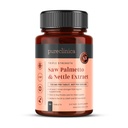 pureclinica Triple Strength Saw Palmetto & Nettle Root – 90 Tablets | 160mg Saw Palmetto Extract (20:1, 85–95% Fatty Acids), 30mg Nettle Root Extract (10:1), 649mg Calcium | 3-Month Supply