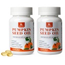 JulyDeer 2 Bottles Pumpkin Seed Oil with Saw Palmetto 360 Softgels | Cold-Pressed with Essential Fatty Acids & Phytosterols | Supports Hair, Urinary, Bladder & Prostate Health | Non-GMO
