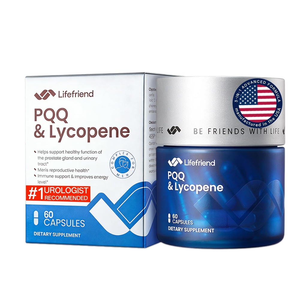 Prostate Supplement for Men – Saw Palmetto Extract Complex with Taurine & Lycopene – Advanced 3-in-1 Formula for Urinary Flow, Nighttime Control & Daily Energy Boost – 60 Vegan Capsules