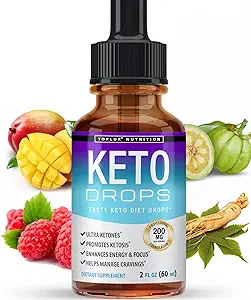 Keto Diet Drops Vægttab Ketogent Supplement - Premium Fat Burner Formel til Boost Metabolisme, Undertryk Appetite & Cravings, Bedre Absorption Væske, Garcinia Cambogia, Effektiv for mænd og kvinder