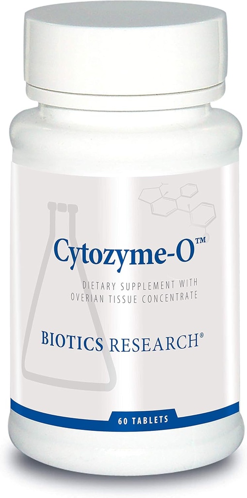 Bioetik Forskning Cytozyme O Raw Bovine Ovarie Tissue, Understøtter Kvindelig sundhed, Scalase, Catalase, Potent Antioxidant Aktivitet, 60 tabletter