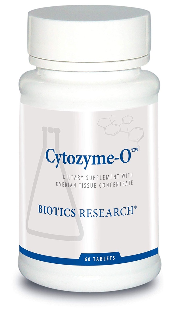 Bioetik Forskning Cytozyme O Raw Bovine Ovarie Tissue, Understøtter Kvindelig sundhed, Scalase, Catalase, Potent Antioxidant Aktivitet, 60 tabletter