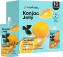 Hethstia Orange Konjac Jelly med Collagen Peptider, 10 Pouches Fruit Jelly Snacks, Low- Calorie Drinkable Jelly med C-vitamin, Sugar- Free, Keto, Gluten- Free, On- The- Go Light Snacks