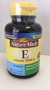 Nature Made dl- Alpha Vitamin E 1000 IE Softgels 60 ea (pakke med 2)