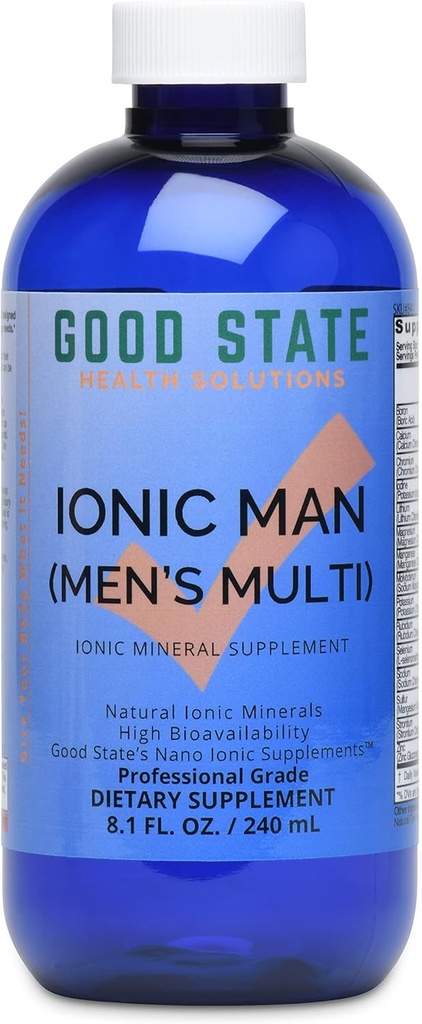 God state Ionic Man against 124; Mænds flydende Ionic Multi Mineral Name 124; Vegan