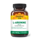 Country Life L- Arginin Caps med vitamin B- 6, 500mg, 100 Vegankapsler, Certificeret Gluten Free, Certificeret Vegan