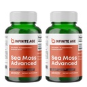INFINIT AGE 2 Pakke af 1250mg Sea Moss Avancerede Superfood kapsler, 120 Greve - High- Potency, Vegan, Lavet i USA - Irish Seamoss, Bladderwrack, Burdock Root - Samlet sundhed, Immunitet støtte