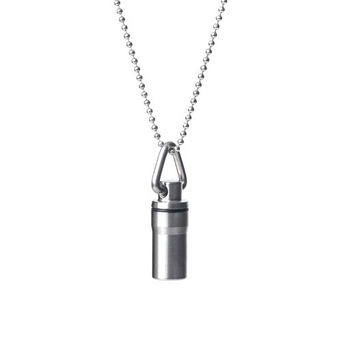 GUS Mini Necklace Pill Fob, Made in USA, Emergency Aspirin Holder