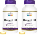 21. århundrede Flaxseed Oil 1000 Mg Softgels, 120- Count (22871) (Pack of 2)