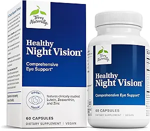 Terry naturligt sund nat Vision - Antioxidant supplement til støtte øje sundhed & hjælpemidler mod øjentræthed - Vision sundhed supplement til støtte sund Macula med zink & vitamin A - 60 kapsler