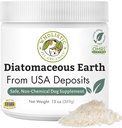 Wholistic Pet Organics Diatoméous Earth - Food Grade for Dogs & Cats - 13 Oz - Multi Use Powder - Pet Safe non-Chemical Ferskvandsperle Silica Understøtter den samlede sundhed - Freshly Made in USA