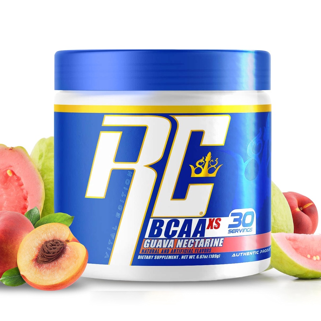 Ronnie Coleman Signature Series 30 Servings, XS BCAAs Amino Acids Powder with EAAs, Sugar Free Hydration Drink and Muscles Recovery Supplements, Guava Nectarine Flavored Post Workout Powder