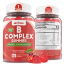 Vitamin B Complex Gummies, Vegan Vitamin B Gummies med 2000 mcg Methyl B12, Methyl Folate Shape 124; Plus Cholin + Inositol, C-vitamin + Zink til støtte for energi, mad, immunforsvar, sundt hår, hud - 60 Cts