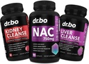 NAC Nyre Lever Rense Detox - 750mg N Acetyl Cysteine Pure Vitamin Capsule - Daily Lever Nyre Detox Support Formel til Gallblære, Bstige Urinstof Kosttilskud & Mælk Thistle