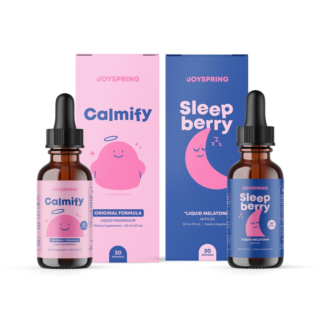 JoySpring Magnesium Citrate og SleepBerry Melatonin Flydende til børn