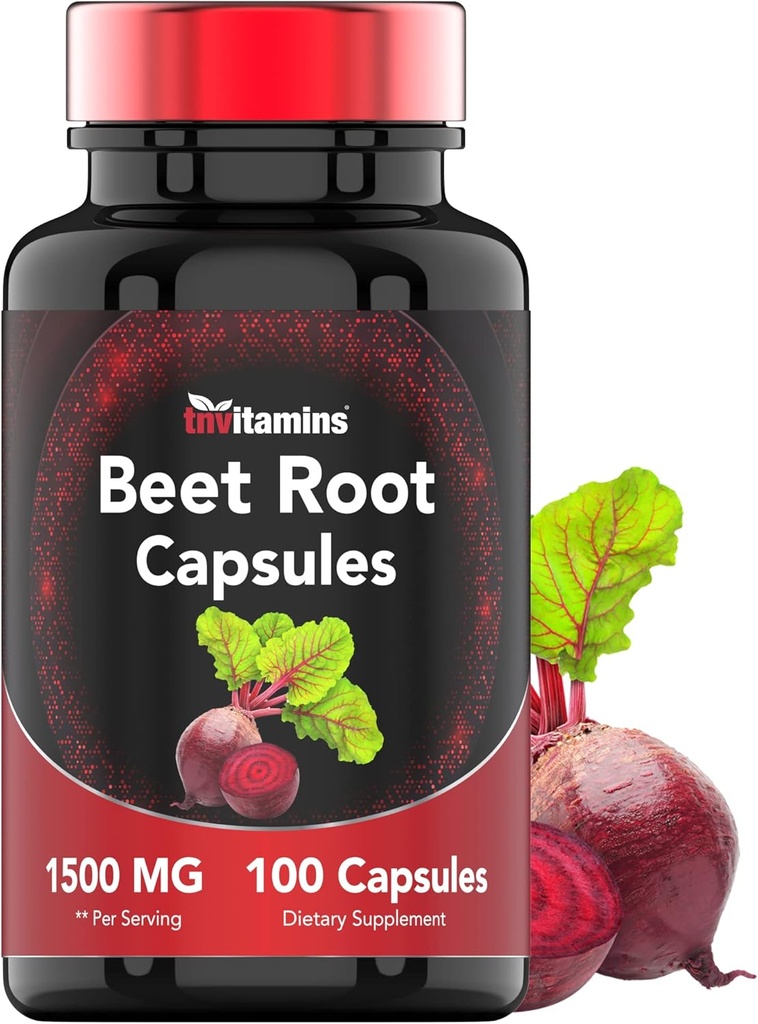 Beet Root Capsules 1500 Mg - 100 Capsules Measures 124; Beet Root Powder Extract Capsules 124; Non- GMO & Gluten- Free Measures 124; Produceret i USA Measures 124; TNVitaminer