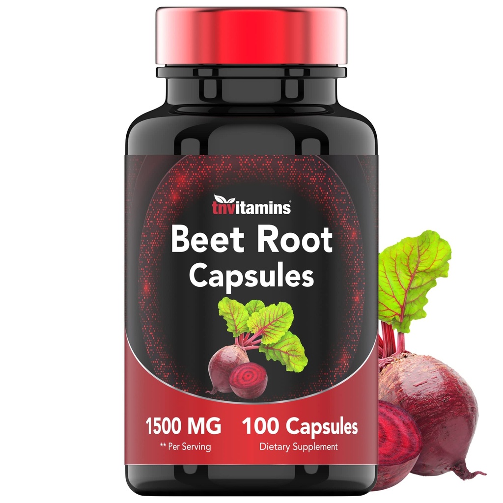 Beet Root Capsules 1500 Mg - 100 Capsules Measures 124; Beet Root Powder Extract Capsules 124; Non- GMO & Gluten- Free Measures 124; Produceret i USA Measures 124; TNVitaminer