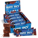 Raw Rev Vegan Protein Bars- Double Chocolate Brownie Batter, 12 bars, Non-GMO, Plastic-Neutral, Nothing Artificial, Glo Formula, Gluten-Free, Keto-Friendly, Paleo, Kosher, No Sugar Alcohols, No Stevia.
