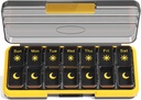 Zoksi Am Pm Pill Organizer 7 Dag, Ugentlig Pill Box 2 gange om dagen, Medicin Pill Organizer med Separat Segment, Rejse Pill sag Dispenser Portable for Vitaminer, Fish Oliils, Medicines (sort)