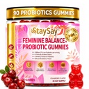 Probiotics Gummies for Women, Feminine Women Probiotic, Sugar Free, with Prebiotic Fiber & Vitamin C, 3 Billion CFUs, 6 Strains, Digestive Support, Gut & Immune Support, 90 Count Cranberry Gummies