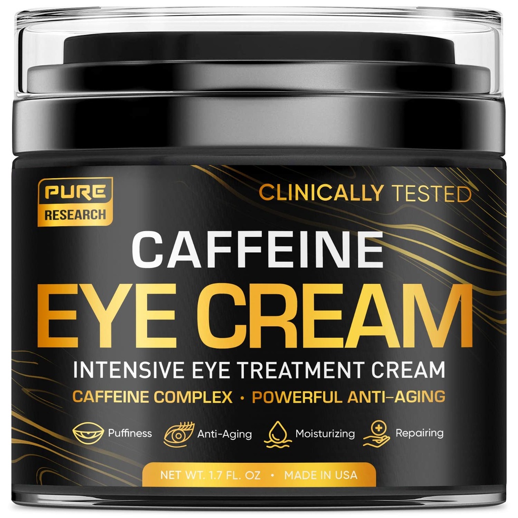 Koffein Eye Cream til anti-aging, mørke cirkler, poser, Puffiness. Great under øjet hud + ansigt strammende, Øjenløft Behandling for mænd og kvinder 1.7oz