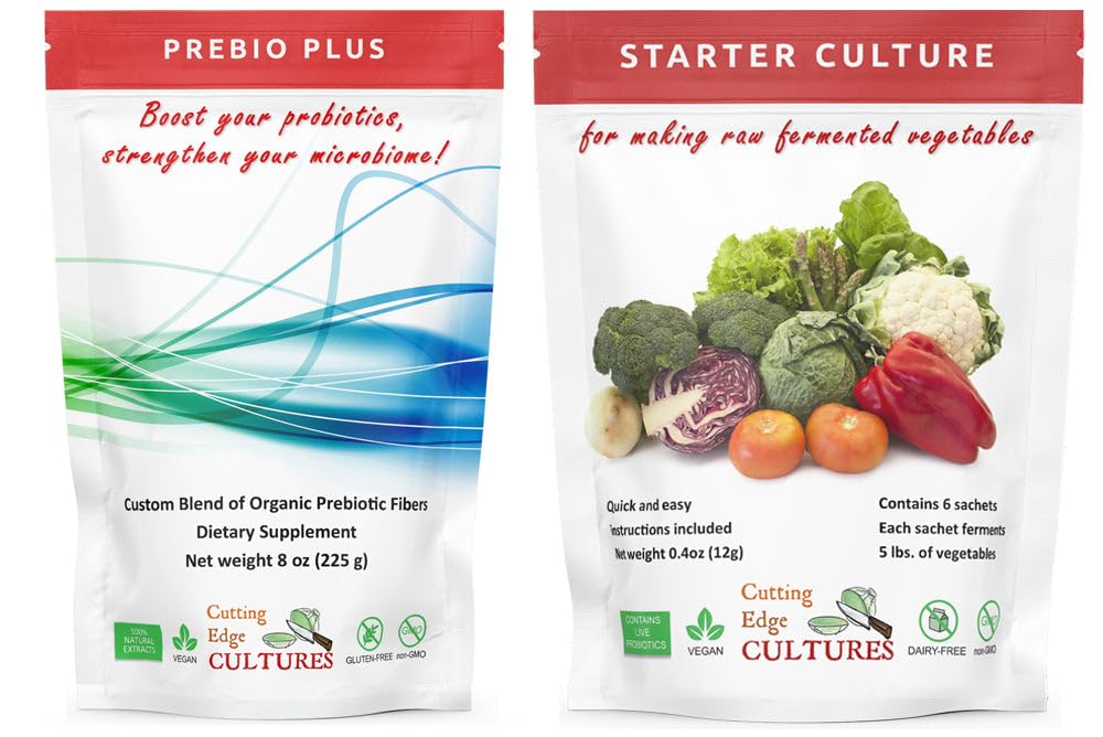Skæring Edge Kulturer Prebio Plus Prebiotic Fiber Powder Best Custom Blend of Organic Prebiotic Fibers Dietary Supplement 8 oz