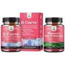 Bundle of G-Curve Butt and Breast Growth Capsules - Horny Goat Weed, Muira Puama & Maca Root and Extra Strength Saw Palmetto for Women 500mg - DHT Blocker Hair Vitamins for Hair Loss Supplement