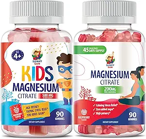 Magnesium Gummies for Kids & Adults - Calm Magnesium Chews - Magnesium Citrate Chewable Supplement for Mood & Muscle Support