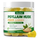 Psyllium Husk Gummies for Adults, 2000mg Psyllium Husk Fiber Supplement with Acacia Fiber, Inulin & FOS, Digestive Enzymes for Gut Health & Regularity, Vegan, Organic, Sugar Free, Pineapple, 60 Chews