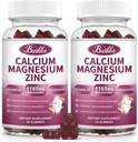 Calcium Magnesium Zinkgummier med Magnesium Glycinat 200mg, Kalium, D3, Sea Moss, Calm Mood & Sleep Support - Kids & Voksen 2 Pack