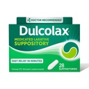 Dulcolax Stimulant Laxative Medicin Suppositorier, Forudsigelige og effektive Forstoppelse Relief, Bisacodyl 10 mg, 28 Tælling, Stimulant Laxatives