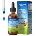 Liquid Calcium Citrate Drops med L- Lysin 500mg, Magnesium & Zink, Calcium Citrate 600mg tillæg med vitamin D3 & K2 for børn og voksne, 2 Fl Oz
