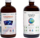 LIQUIDHealth Voksen Complete Multiple & Children 's Complete multiple Daily Liquid Multivitamin Bundle for Family - Støtte Samlet Sundhed, Boost immunsystem - Lavet i USA, Whole Foods, Vegan, Non- GMO