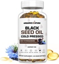 ORGANICS NATUR Black Seed Oil Capsules 1000MG Per Serving Vegan Softgel, Hår, Hud, & Heart Support, Nigella Sativa - 100% kold presset Cumin Seed Oil Capsules High Thymoquinone, Omega 3 s