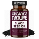 ORGANICS NATUR Black Seed Oil Capsules 1000MG Per Serving Vegan Softgel, Hår, Hud, & Heart Support, Nigella Sativa - 100% kold presset Cumin Seed Oil Capsules High Thymoquinone, Omega 3 s