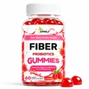 Fiber Gummies for Adults, Probiotic Kombucha Gummies for Daily Digestive & Gut Health, Vegan Fiber Supplement for Women, Raspberry Flavor 60CT