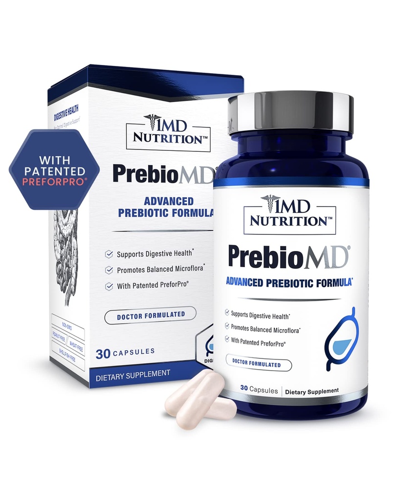 1MD Nutrition PreBioMD - Prebiotic med PreforPro ® - 124; Support Sund fordøjelse og positive bakterier