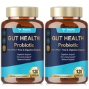 Totaria 14-in-1 Gut Health Supplement with Probiotics, Prebiotics, Postbiotics & Digestive Enzymes for Women & Men, 60 Billion CFU Probiotics for Gut and Digestion, Strong Immunity, Skin (2 Pack)