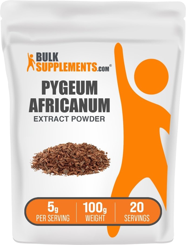 BulkSupplements.com Pygeum Africanum Extract Powder - from Pygeum Bark, Nutritional Supplement - Gluten Free - 5g per Serving, 100g (3,5 oz) (Pack of 1)