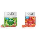 OLLY Fiber Gummy Rings, 5g Prebiotic Fiber, FOS (Fructo-oligosaccharides), Digestive Support & Probiotic + Prebiotic Gummy, Digestive Support and Gut Health, 500 Million CFUs, Fiber