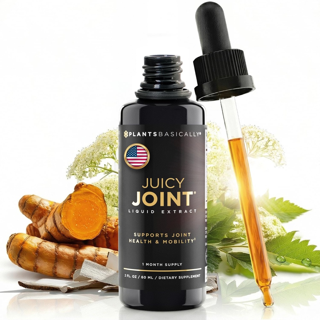 Juicy Joint Extract -100% Plant-Based Joint Support Supplements for Women & Men |Supports Joint Mobility, Relief & Recovery |Fast Absorbing Formula| USA Made, Organic &Vegan| 1 Bottle, 30-Day Supply