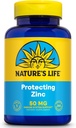 NATUR 'S Life Protecting Zink 50mg med 2,5 mg kobber - Chelated Zink supplement til immunforsvar, ben sundhed, muskelfunktion og hjerte sundhed støtte, 60- dag garanti, 250 Servere, 250 tabletter